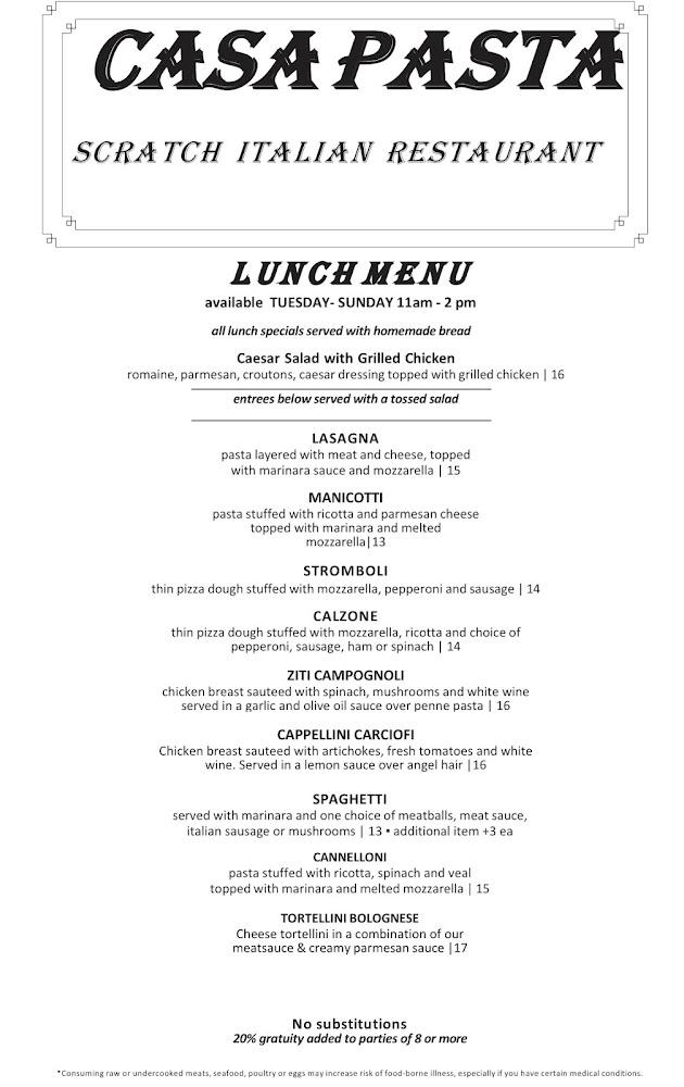 Casa Pasta #2 Menu image 4